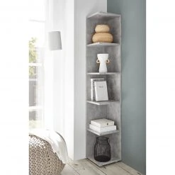 Eckregal - Beton-Optik - 142 cm hoch -Wohnzimmer Verkäufe 0153001901 05 1600Wx1600H