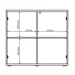 Kommode - Bartex Eiche-grau - 2 Türen - 92 cm -Wohnzimmer Verkäufe 0153002500 05 1600Wx1600H