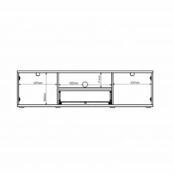 Lowboard - Bartex Eiche-grau - Schubkasten - 154 cm -Wohnzimmer Verkäufe 0153002700 03 1600Wx1600H