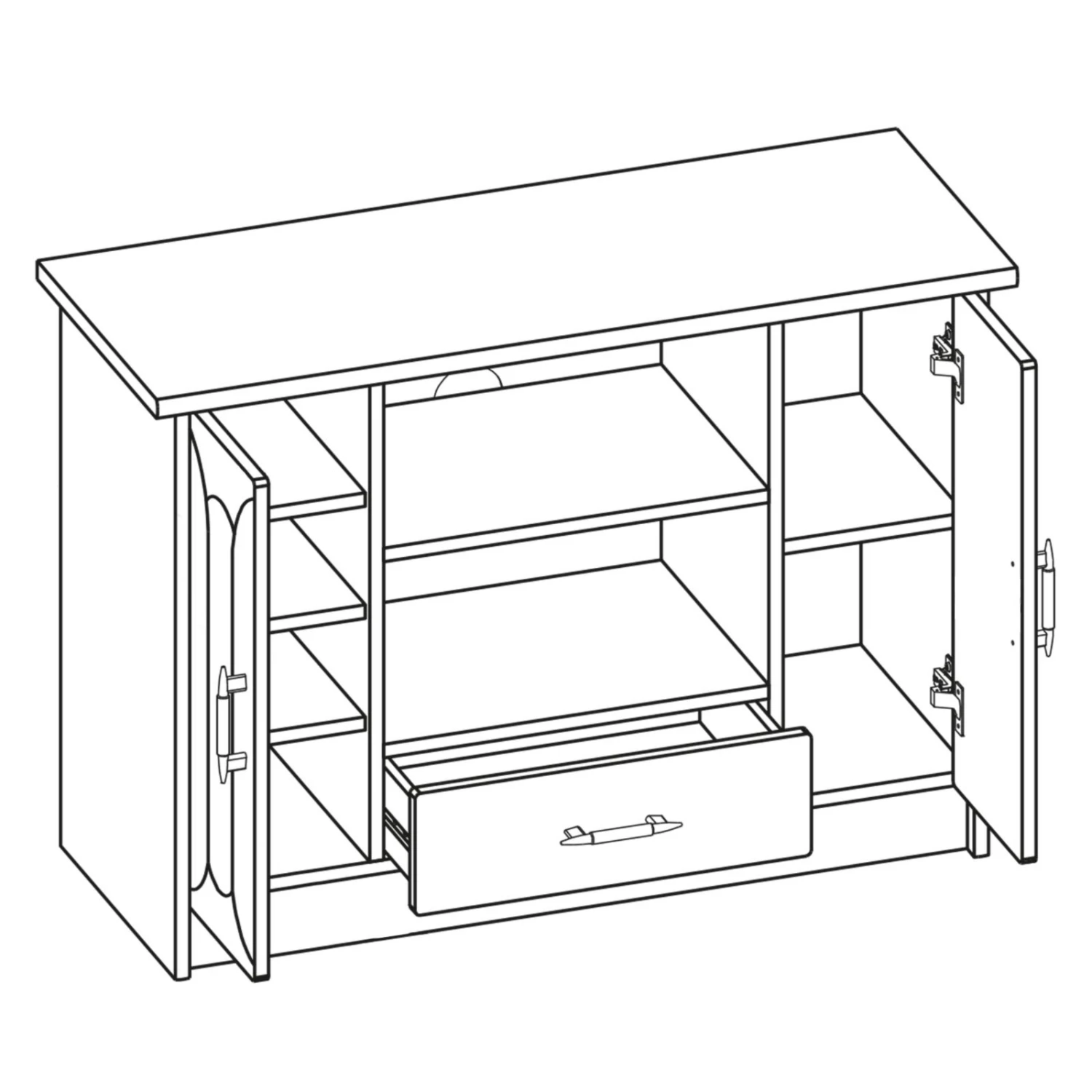 TV-Rack - Buche - 98 cm breit 2 TV-Rack - Buche - 98 cm breit – Bild 2