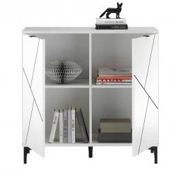 Kommode - weiß Hochglanz-schwarz - 2 Türen - 92 cm breit -Wohnzimmer Verkäufe 0153008300 03 1600Wx1600H