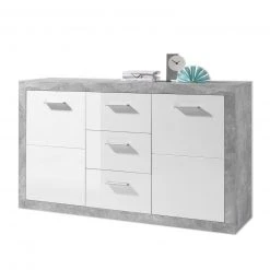 Sideboard - Beton-Optik - weiß - 147 cm breit -Wohnzimmer Verkäufe 0153010200 09 1600Wx1600H