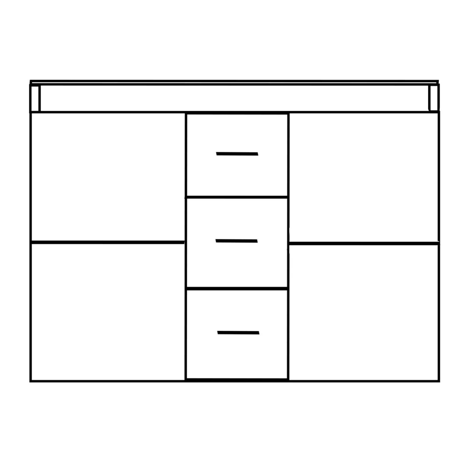 Sideboard - schwarz-weiß - 139 cm 2 Sideboard - schwarz-weiß - 139 cm – Bild 2