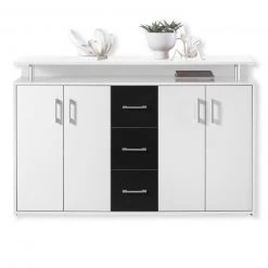 Sideboard - schwarz-weiß - 139 cm