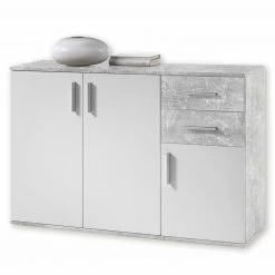 Sideboard - weiß-Beton-Optik - 120 cm breit