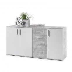 Sideboard - weiß-Beton-Optik - 160 cm breit