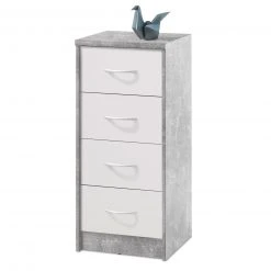 Kommode - Beton-weiß - 38 cm breit
