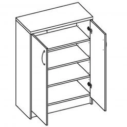 Kommode - weiß - 2 Türen - 112 cm hoch -Wohnzimmer Verkäufe 0153014202 03 1600Wx1600H