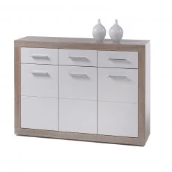 Kommode - Sonoma Eiche-weiß - 3 Schubkästen - 117 cm