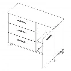 Kommode - alpinweiß - 3 Schubkästen - 116 cm -Wohnzimmer Verkäufe 0194003300 03 1600Wx1600H