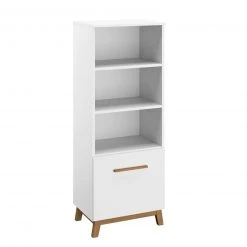 Kommode - alpinweiß - 3 offene Fächer - 127 cm hoch