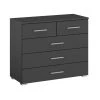 Kommode - grau metallic - 5 Schubkästen - 80 cm
