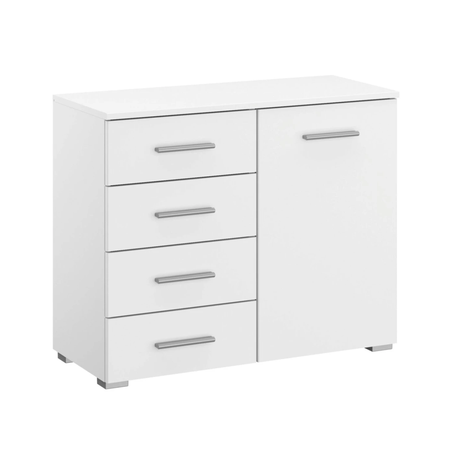 Kommode - alpinweiß - 4 Schubkästen - 80 cm 1 Kommode - alpinweiß - 4 Schubkästen - 80 cm