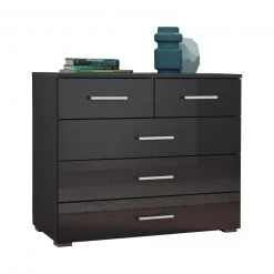 Kommode - effektgrau - 5 Schubkästen - 80 cm