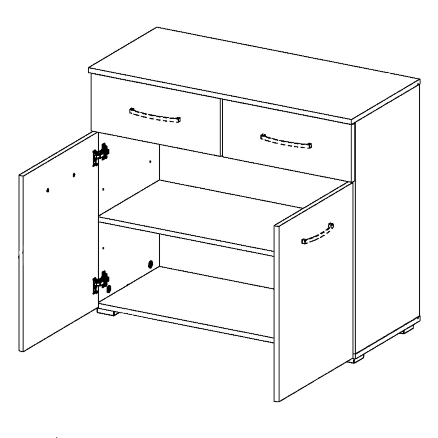 Kommode - seidengrau - 2 Schubkästen - 93 cm 2 Kommode - seidengrau - 2 Schubkästen - 93 cm – Bild 2