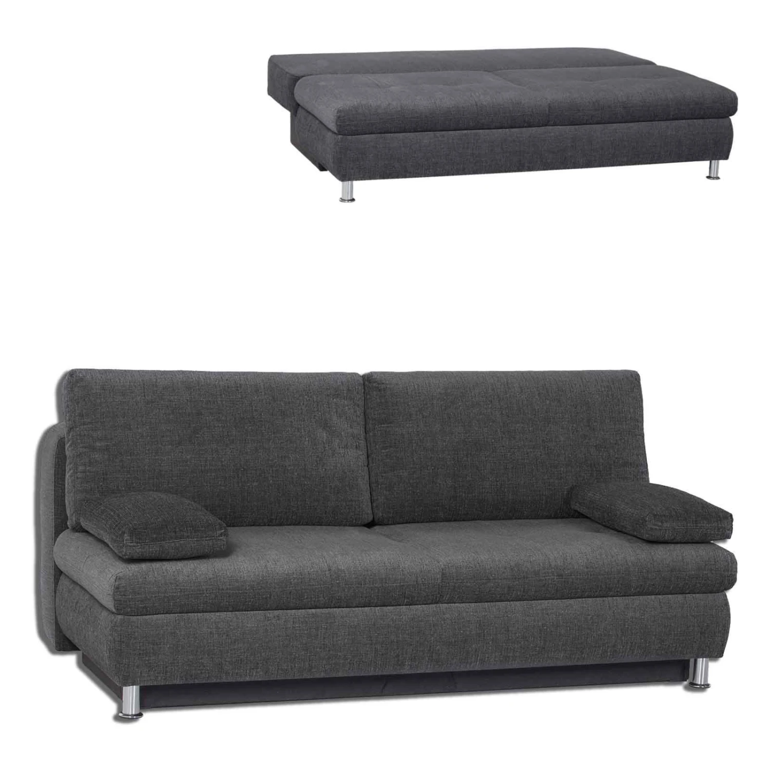 Boxspringsofa - schwarz - Tonnentaschen-Federkern 1 Boxspringsofa - schwarz - Tonnentaschen-Federkern