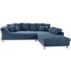 Ecksofa - blau - beidseitig montierbar