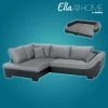 Ella@HOME Ecksofa - schwarz-anthrazit - Liegefunktion - Armlehne rechts