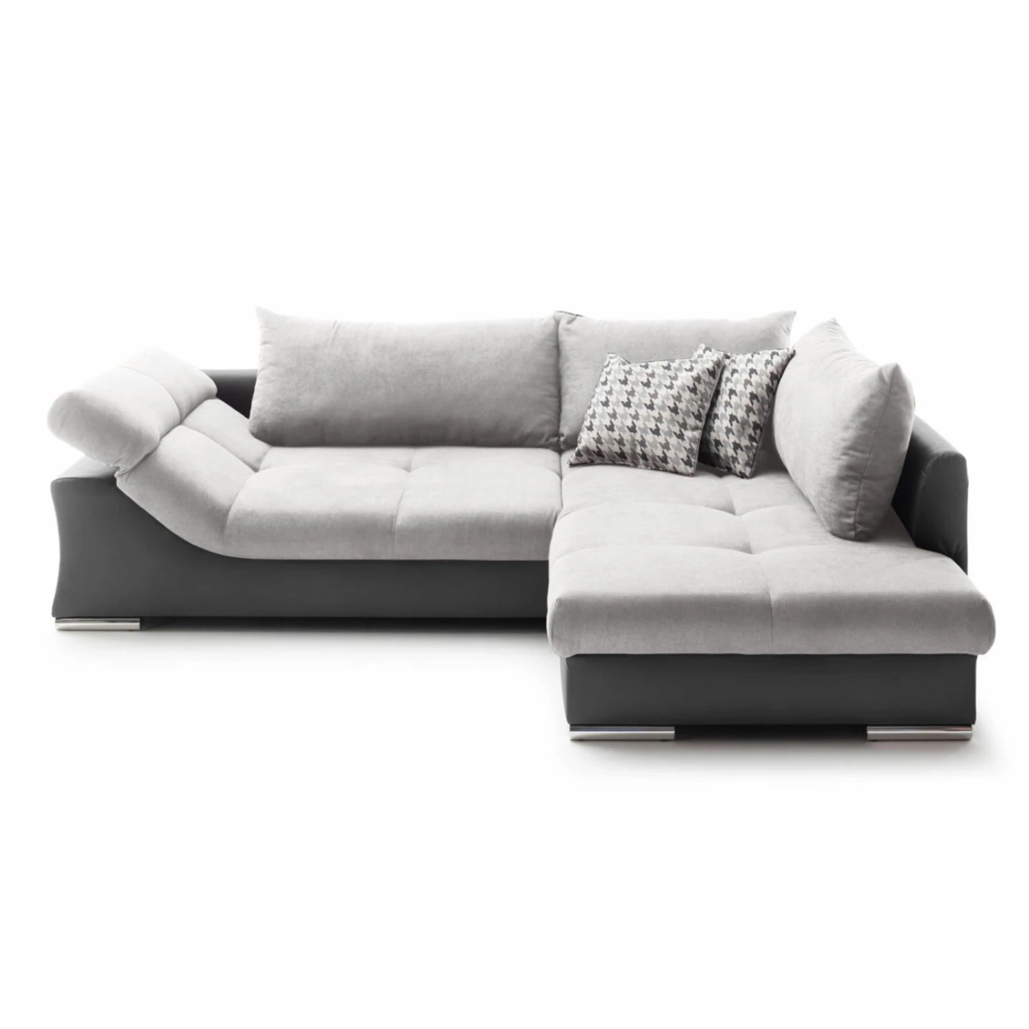 Ecksofa - silber-anthrazit - beidseitig montierbar - 286 cm breit 2 Ecksofa - silber-anthrazit - beidseitig montierbar - 286 cm breit – Bild 2