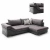 Ecksofa - hellgrau-anthrazit - beidseitig montierbar - 286 cm breit