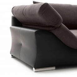 Ecksofa - dunkelbraun-schwarz - beidseitig montierbar - 286 cm breit -Wohnzimmer Verkäufe 0255009802 06 1600Wx1600H