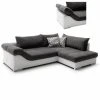 Ecksofa - anthrazit-weiß - beidseitig montierbar - 286 cm breit