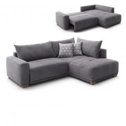 Ecksofa - anthrazit - inklusive Liegefunktion und Bettkasten