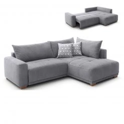 Ecksofa - melange - inklusive Liegefunktion und Bettkasten