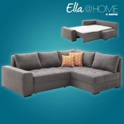 Wohnzimmer Verkäufe 24 Ella@HOME Boxspringsofa - anthrazit - Dauerschläfer