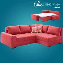 Ella@HOME Boxspringsofa - rot - Dauerschläfer