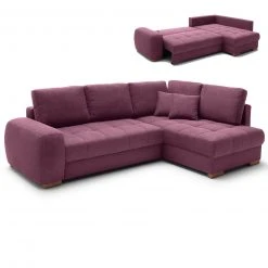 Ecksofa - burgundy - Boxspringfederung - Liegefunktion