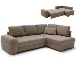 Ecksofa - taupe - Boxspringfederung - Liegefunktion