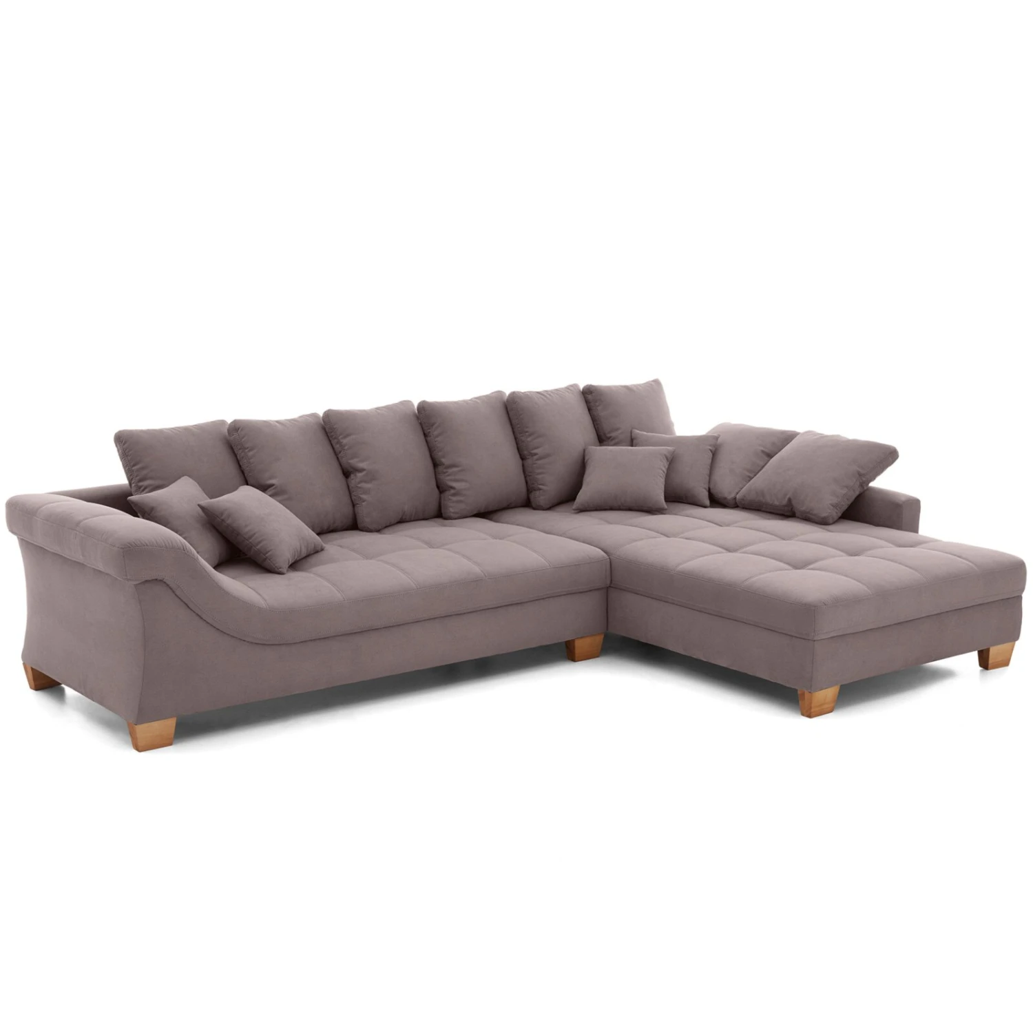 Ecksofa - taupe - Microfaser - beidseitig montierbar 1 Ecksofa - taupe - Microfaser - beidseitig montierbar