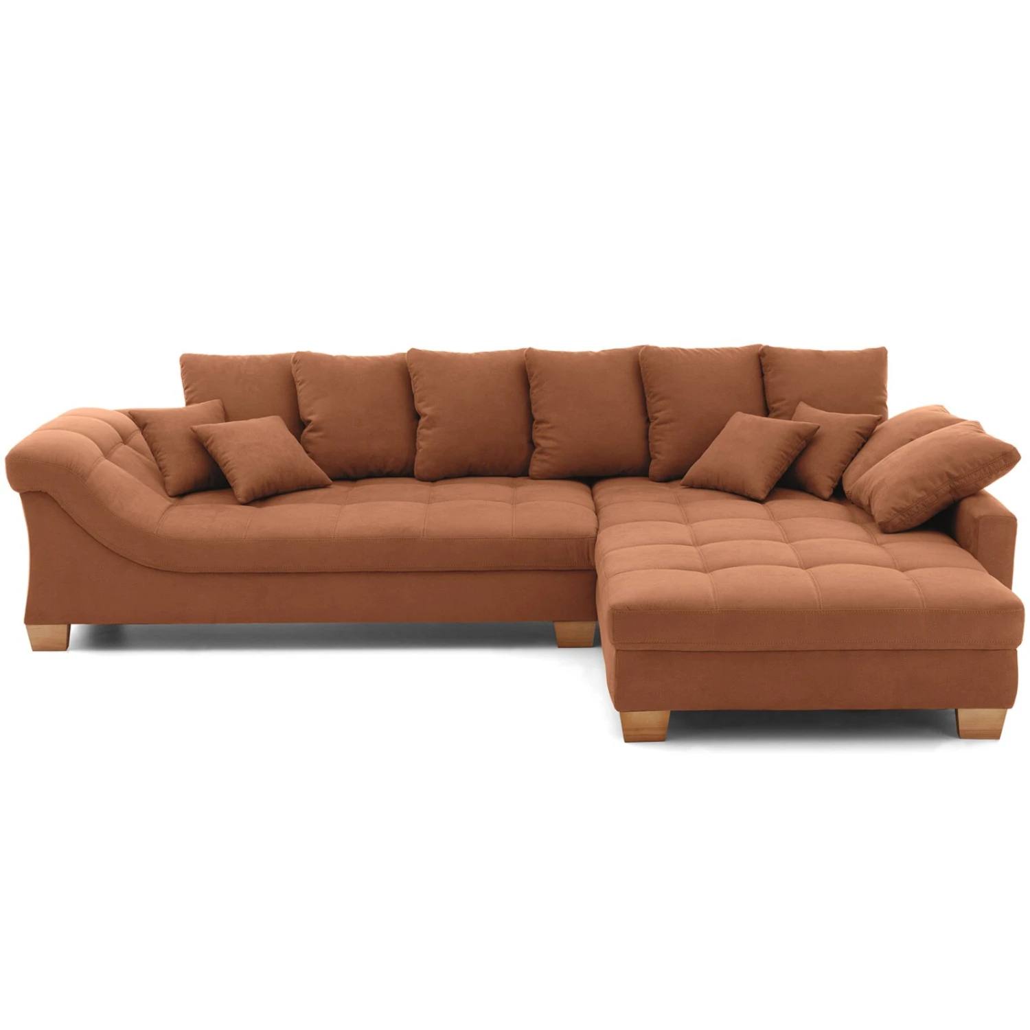 Ecksofa - cognac - Microfaser - beidseitig montierbar 2 Ecksofa - cognac - Microfaser - beidseitig montierbar – Bild 2