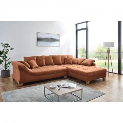 Ecksofa - cognac - Microfaser - beidseitig montierbar 18 Ecksofa - cognac - Microfaser - beidseitig montierbar -Wohnzimmer Verkäufe 0255015804 08 1600Wx1600H
