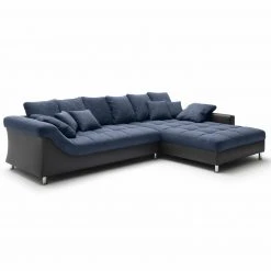 Ecksofa - blau-anthrazit - beidseitig montierbar