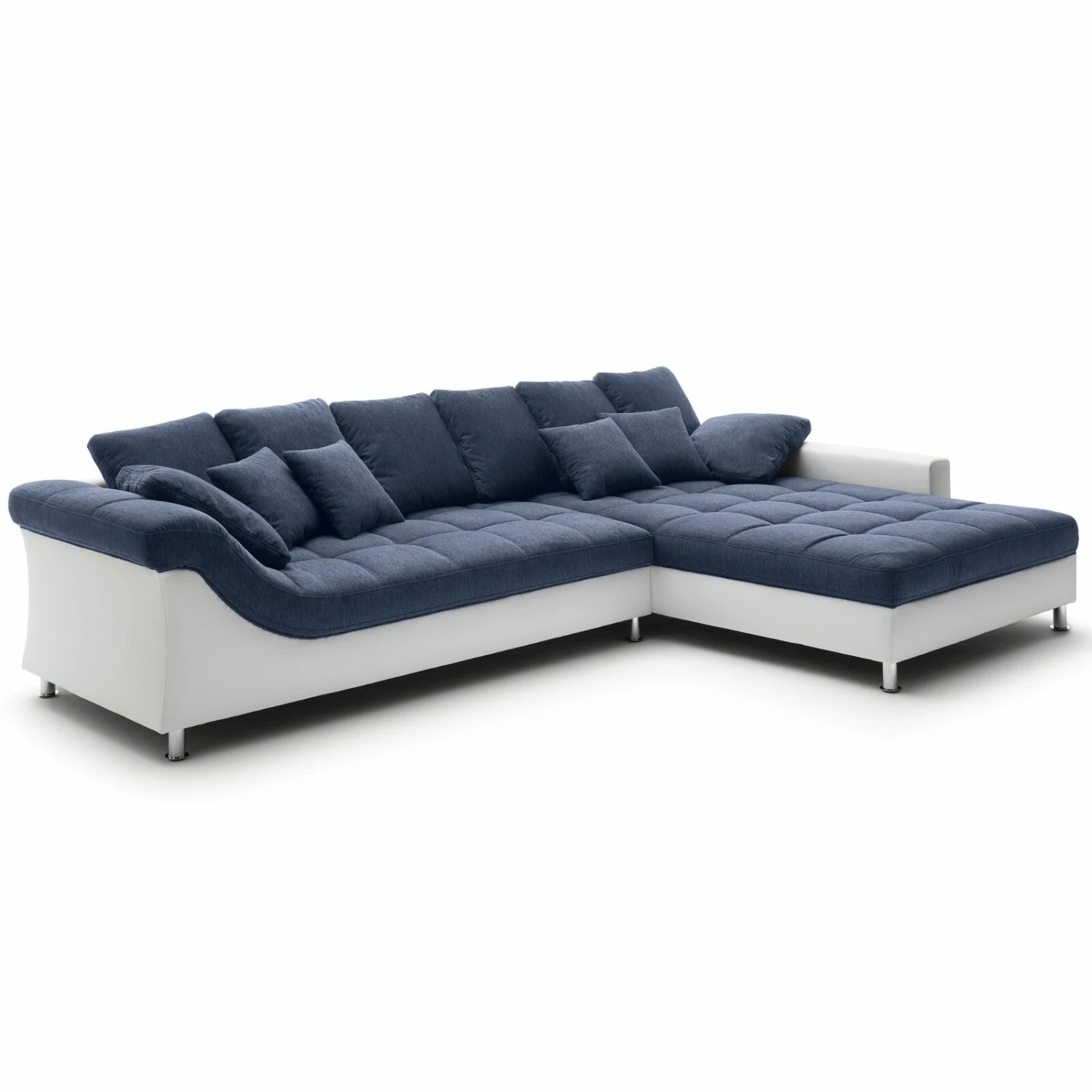 Ecksofa - blau-weiß - beidseitig montierbar 1 Ecksofa - blau-weiß - beidseitig montierbar