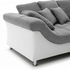 Ecksofa - grau-weiß - beidseitig montierbar -Wohnzimmer Verkäufe 0255017907 04 1600Wx1600H