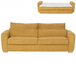 Schlafsofa - safran - mit Topper - Dauerschläfer