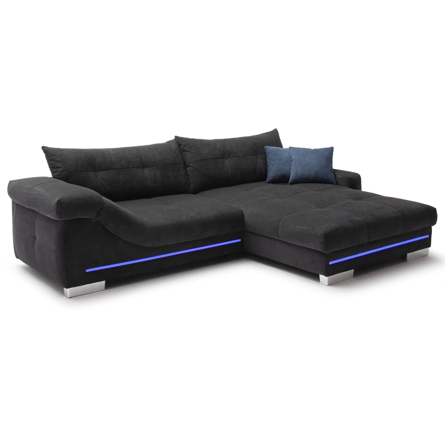 Ecksofa - schwarz - Microfaser - LED-Beleuchtung 3 Ecksofa - schwarz - Microfaser - LED-Beleuchtung – Bild 3