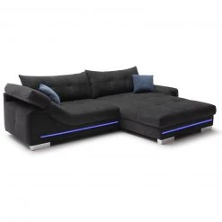 Ecksofa - schwarz - Microfaser - LED-Beleuchtung 20 Ecksofa - schwarz - Microfaser - LED-Beleuchtung -Wohnzimmer Verkäufe 0255029800 04 1600Wx1600H