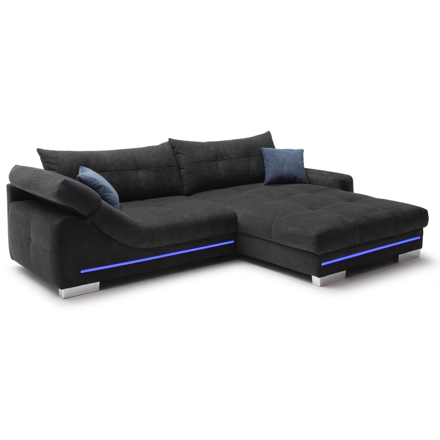 Ecksofa - schwarz - Microfaser - LED-Beleuchtung 4 Ecksofa - schwarz - Microfaser - LED-Beleuchtung – Bild 4