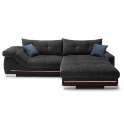 Ecksofa - schwarz - Microfaser - LED-Beleuchtung 21 Ecksofa - schwarz - Microfaser - LED-Beleuchtung -Wohnzimmer Verkäufe 0255029800 05 1600Wx1600H