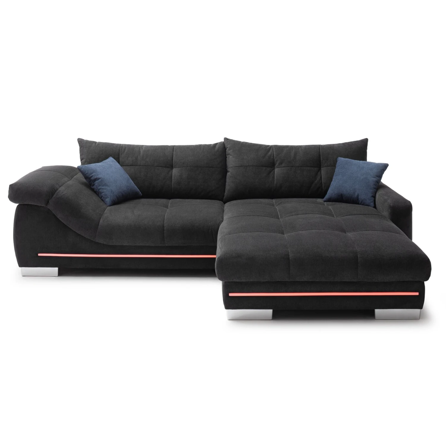 Ecksofa - schwarz - Microfaser - LED-Beleuchtung 5 Ecksofa - schwarz - Microfaser - LED-Beleuchtung – Bild 5