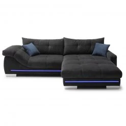Ecksofa - schwarz - Microfaser - LED-Beleuchtung 22 Ecksofa - schwarz - Microfaser - LED-Beleuchtung -Wohnzimmer Verkäufe 0255029800 06 1600Wx1600H