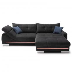 Ecksofa - schwarz - Microfaser - LED-Beleuchtung 23 Ecksofa - schwarz - Microfaser - LED-Beleuchtung -Wohnzimmer Verkäufe 0255029800 07 1600Wx1600H