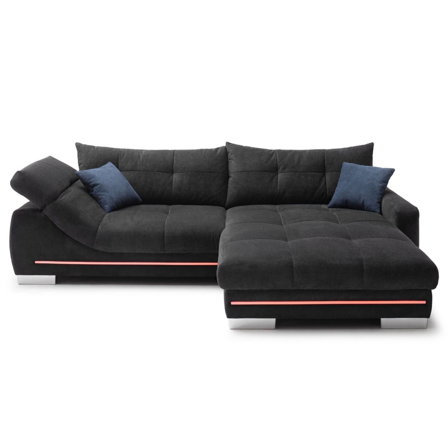 Ecksofa - schwarz - Microfaser - LED-Beleuchtung 7 Ecksofa - schwarz - Microfaser - LED-Beleuchtung – Bild 7