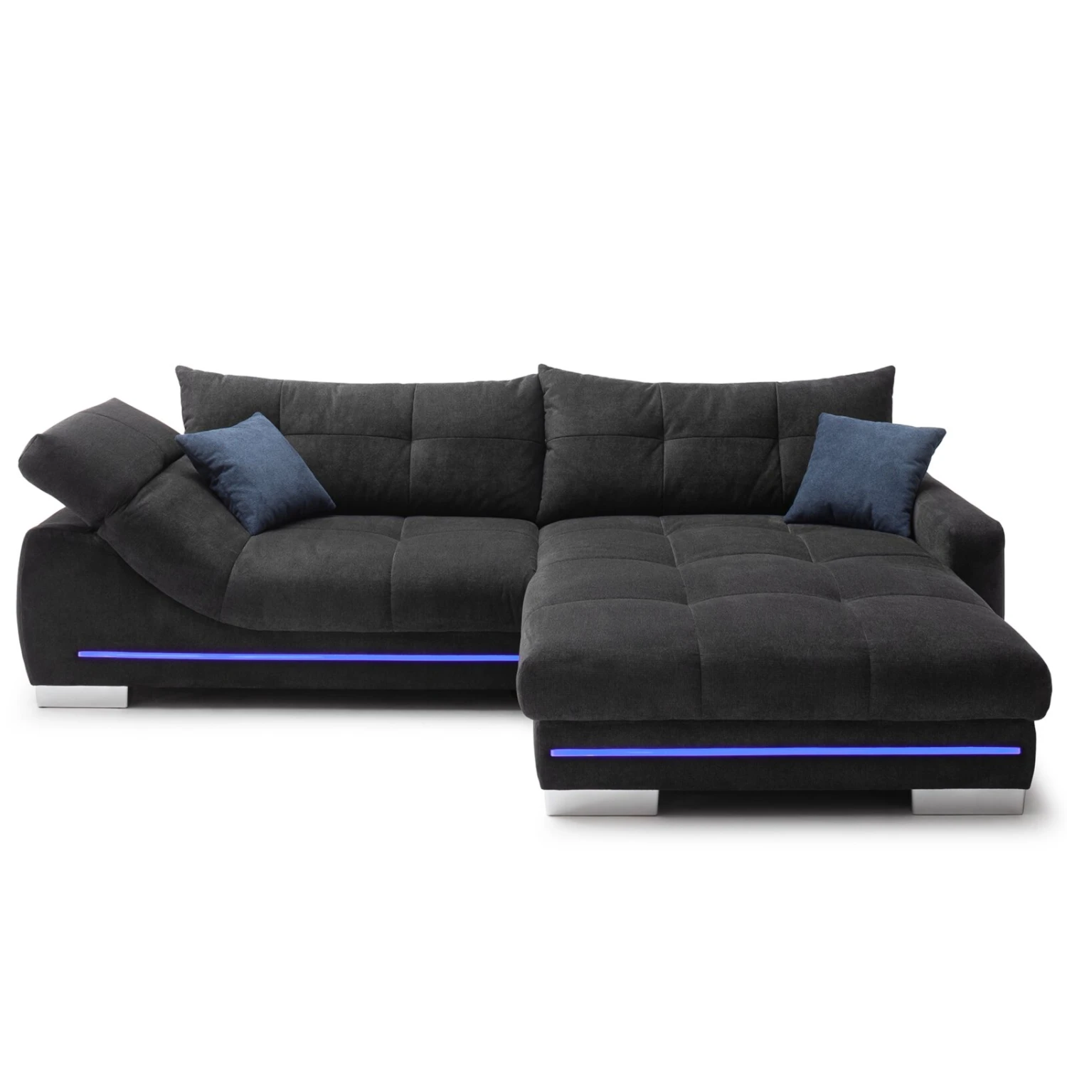 Ecksofa - schwarz - Microfaser - LED-Beleuchtung 8 Ecksofa - schwarz - Microfaser - LED-Beleuchtung – Bild 8