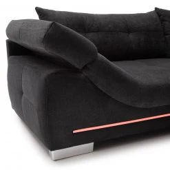 Ecksofa - schwarz - Microfaser - LED-Beleuchtung 25 Ecksofa - schwarz - Microfaser - LED-Beleuchtung -Wohnzimmer Verkäufe 0255029800 10 1600Wx1600H