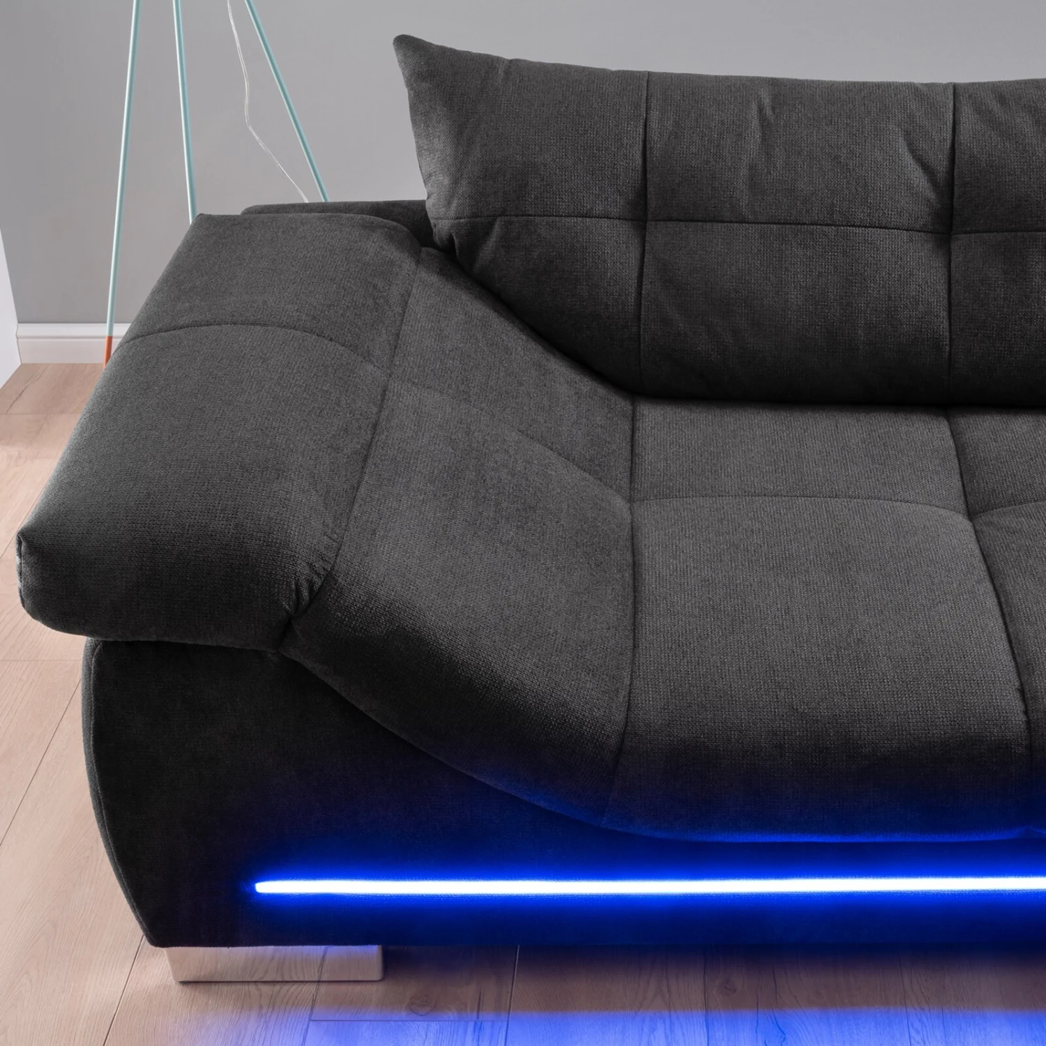 Ecksofa - schwarz - Microfaser - LED-Beleuchtung 15 Ecksofa - schwarz - Microfaser - LED-Beleuchtung – Bild 15